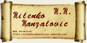 Milenko Manzalović vizit kartica
